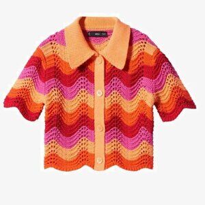 Mango Button Down Crochet Top